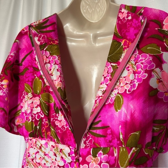 New Women's Dress S Pink Floral Maxi Boho Garden Party Barbie Handmade Vacation - Picture 7 of 11